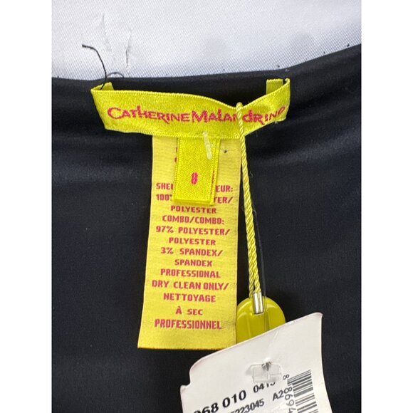 Catherine Malandrino Black Striped Bodycon Dress Sz 8 NWT Cottagecore Whimsygoth - Picture 3 of 6